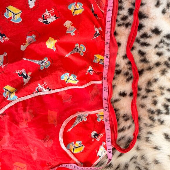 VINTAGE 1960s Novelty Half Apron with Pockets Paris France Motifs OS - Picture 3 of 9